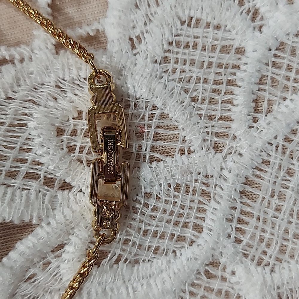 Swarovski gold tone and crystal bar necklace - Picture 3 of 3